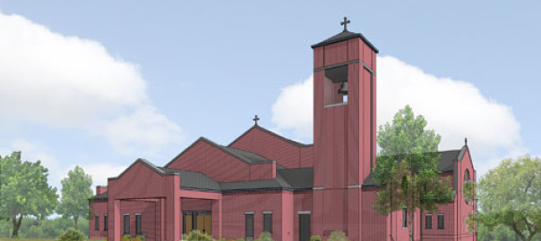 An artist's rendering of the future St. Kilian church