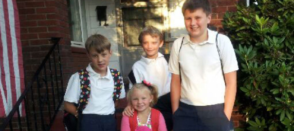 The Grinnen children (l-r), Elliot (3rd grade), Sadie (Pre-K), Cole Patrick (1st grade), and Liam (6th grade).